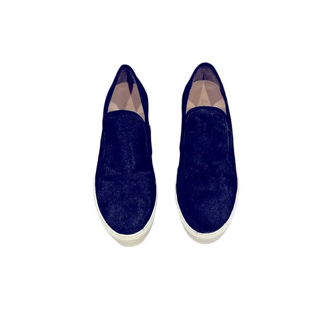 Loeffler Randall Black Cowhide Leather Kane Flat Slipon Platform Sneakers 7.5 - Image 2