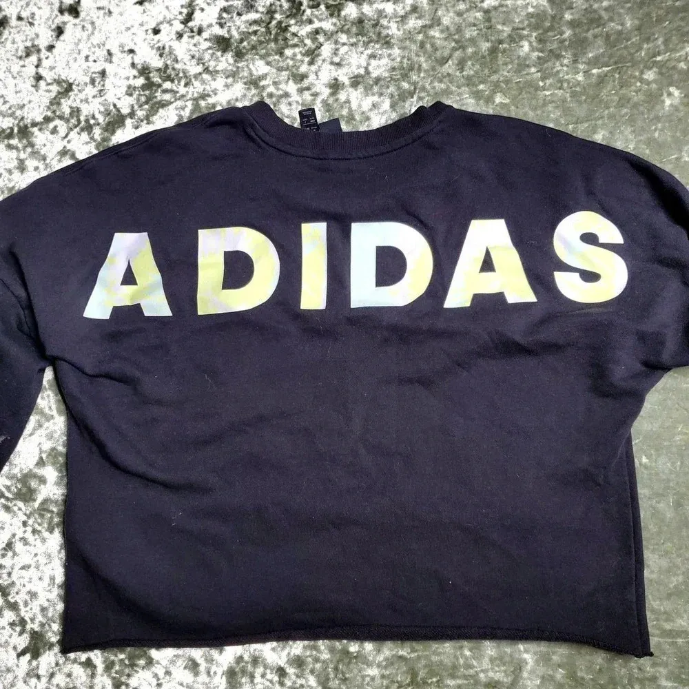 Adidas Cropped Tie Dye Letters Sweatshirt - Image 7
