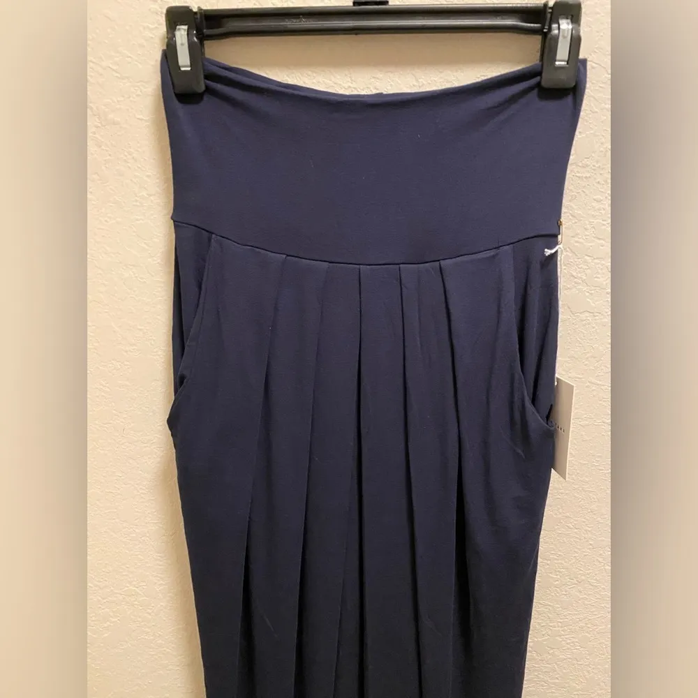 Nadia Tarr Navy Blue Midi Length Skirt One Size New With Tag - Image 2