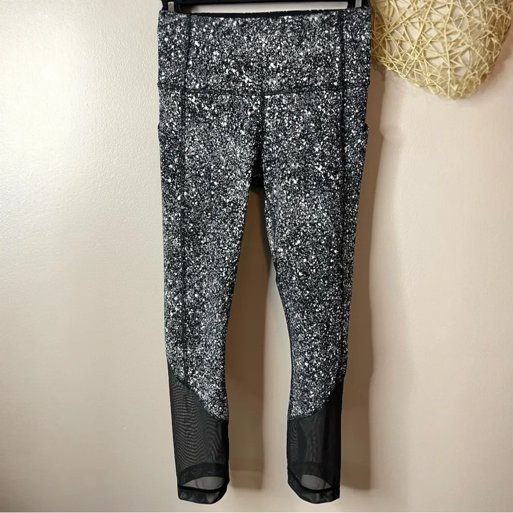Lululemon Pace Rival Marathon Crop Leggings (black white Splatter) - Image 3