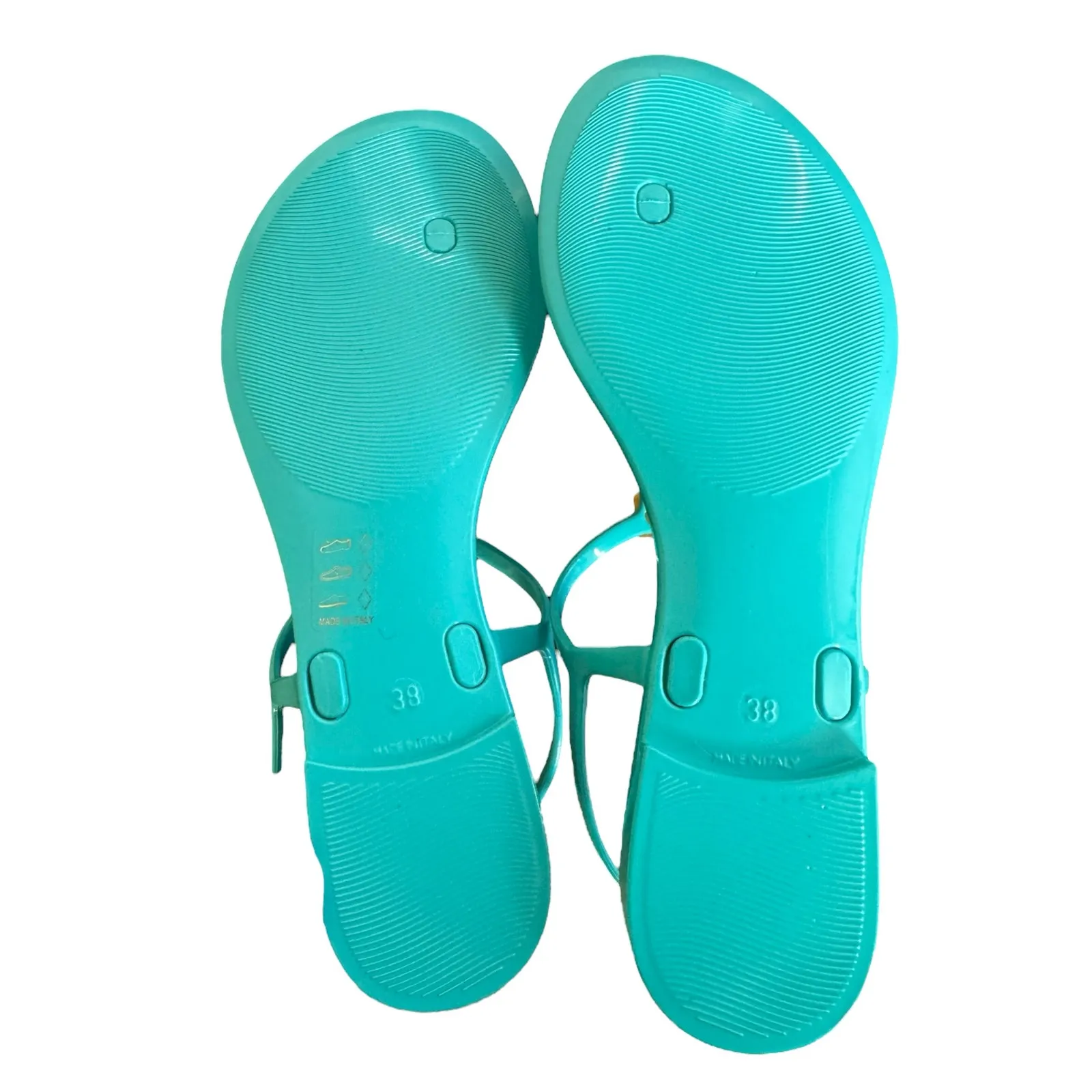 MCM NIB Monogram Jelly Sandals in Ceramic Size 38 - Image 9