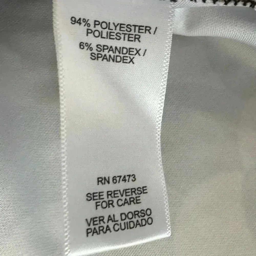 GABBY SKYE Geometric Half Sleeve Fit Flare Dress Blue Black Gold Zip Womens 4 - Image 12