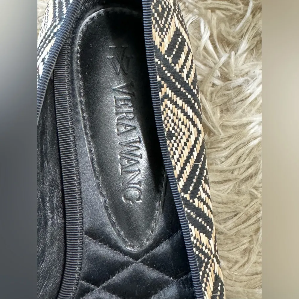 Vera Wang Flats Color black/straw size 9 1/2 - Image 9
