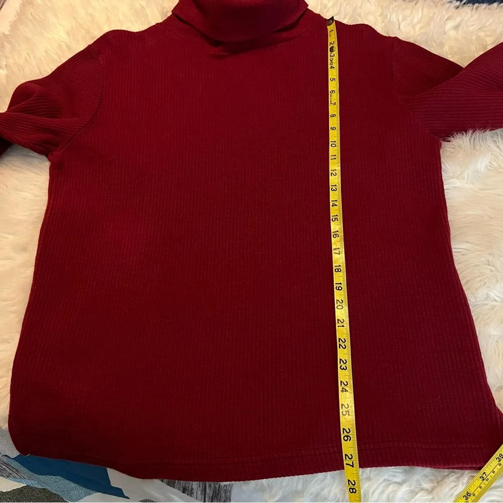 VTG Jenny Buchanan Maroon Ribbed Slouchy Turtleneck Top Women’s Large Oversized - Image 8
