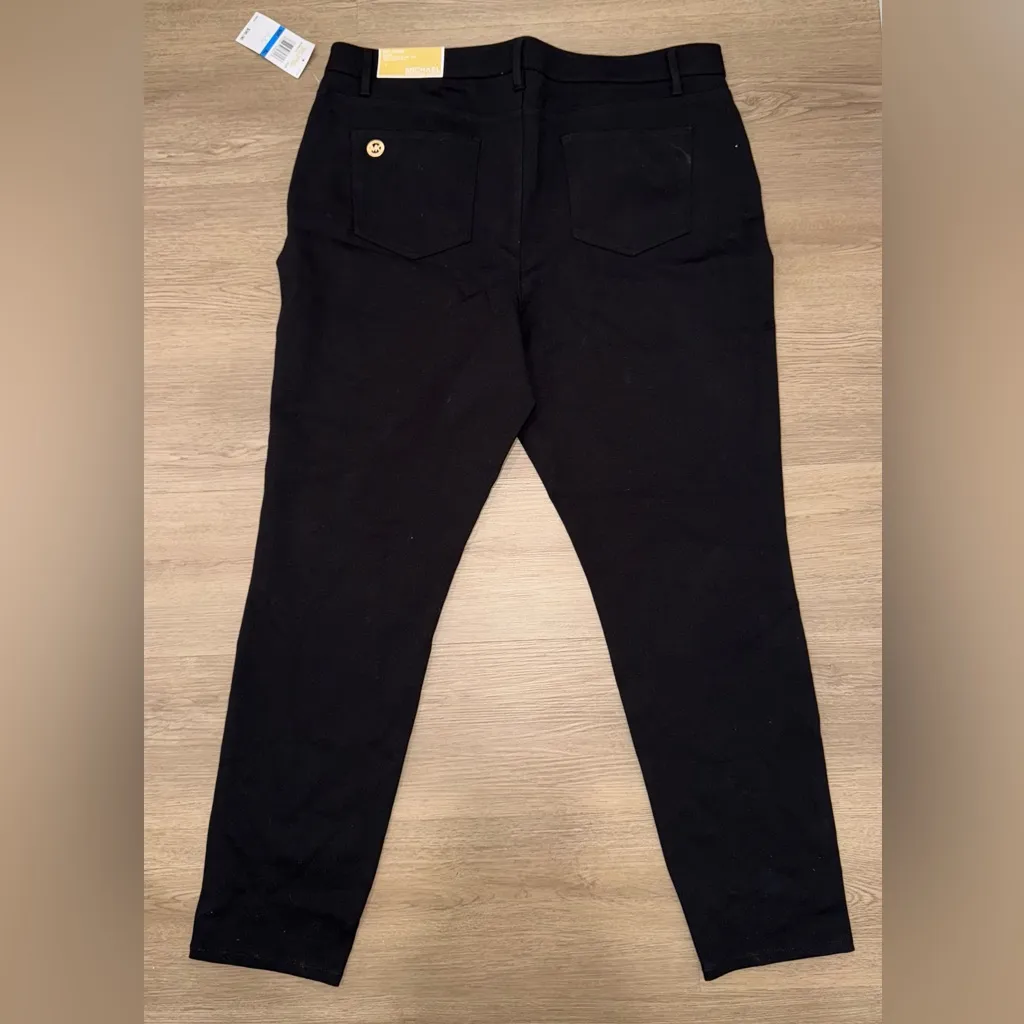 New Michael Kors XL Izzy Skinny MidRise Slim Through Hip & Thigh Black Pants NWT - Image 8