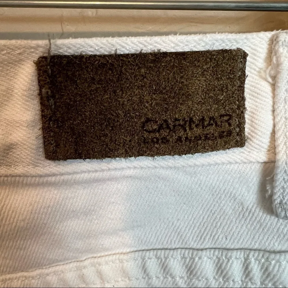 Carmar White Titania Viridine High Rise Distressed Denim Shorts Size 24 - Image 11