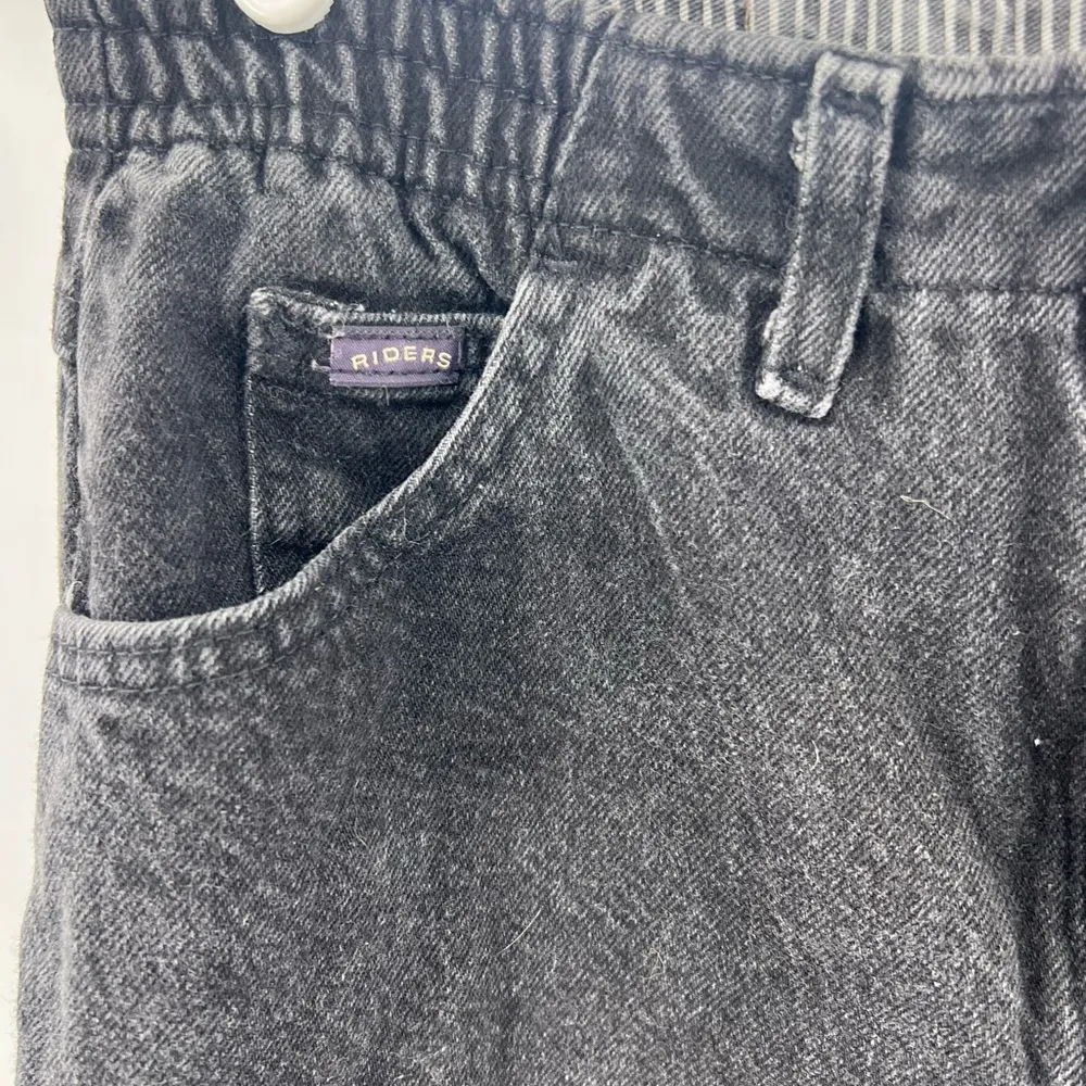 Vintage Lee Riders no back pockets black denim jeans 90s 10 high waist straight - Image 3