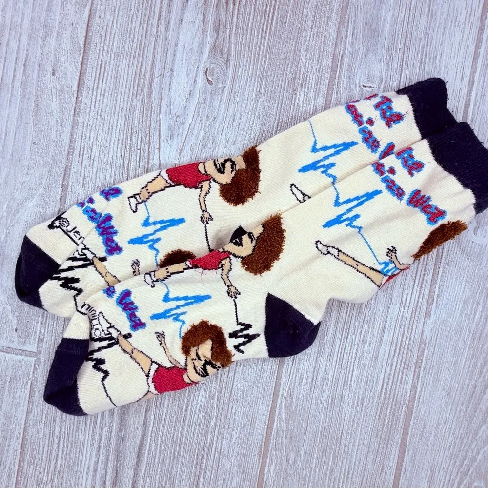 New Richard Simmons Sweat It Socks fluffy hair funny socks Orange - Image 2