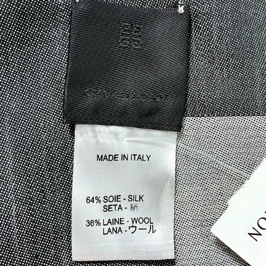 Givenchy Block Logo Silk & Wool Oblong Scarf Gray Charcoal NWT - Image 10