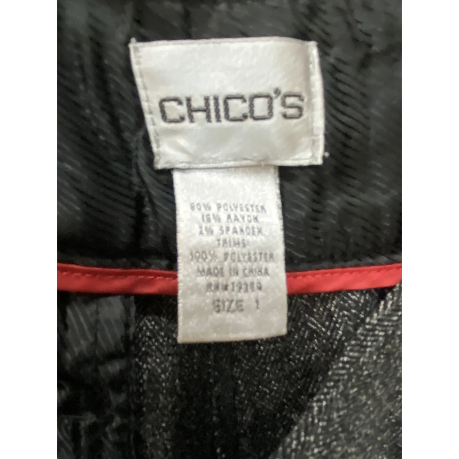 #15 Women's Chico's Sz: 1, Heathered Black Wide Leg Pants, 34" Inseam - Image 5