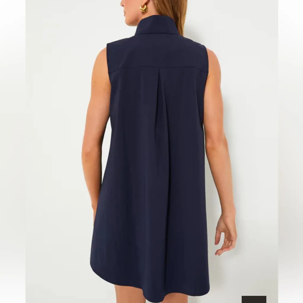 TUCKERNUCK Navy‎ Sleeveless Charlie Dress Button Front Size Large - Image 2