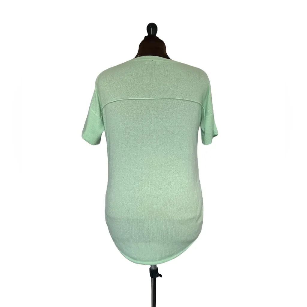 Kinross Cashmere Soft Short Sleeve Light Green Mint Sweater Round Neck Size M Size M - Image 5