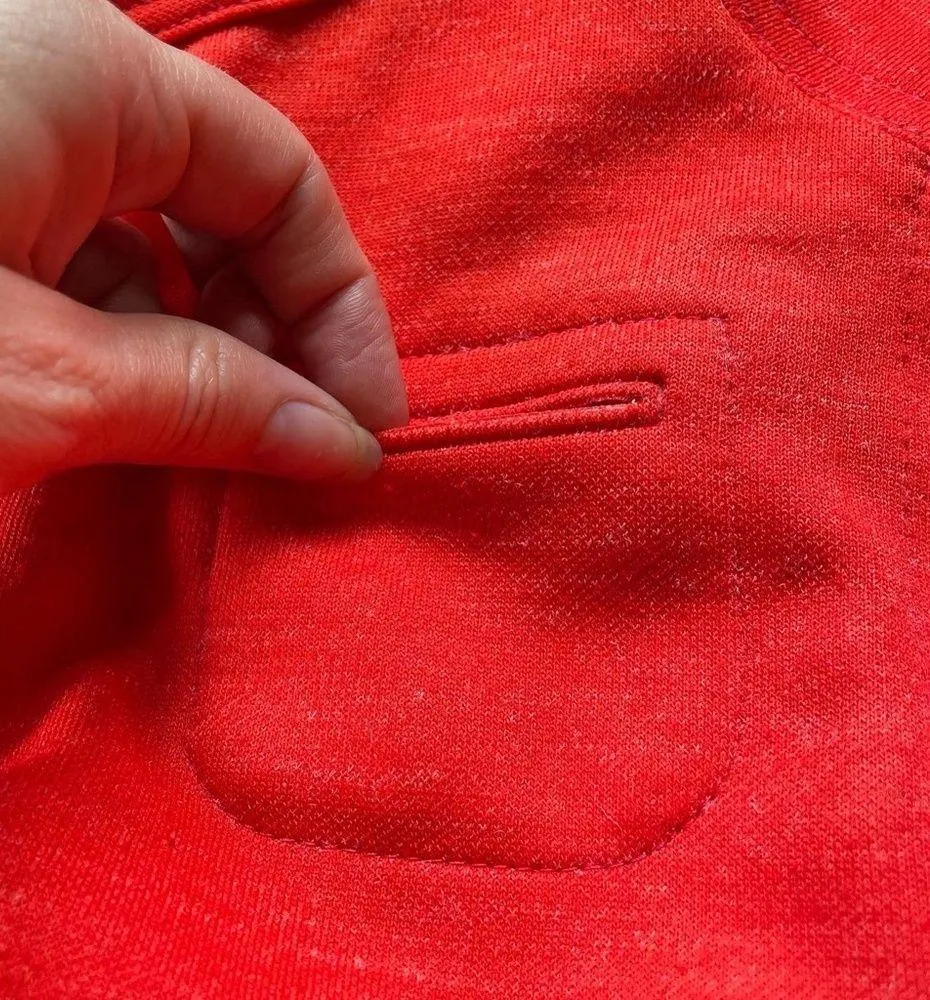 ‘70s polyester 2 piece coordinating set skirt set bright red Size 4 - Image 10