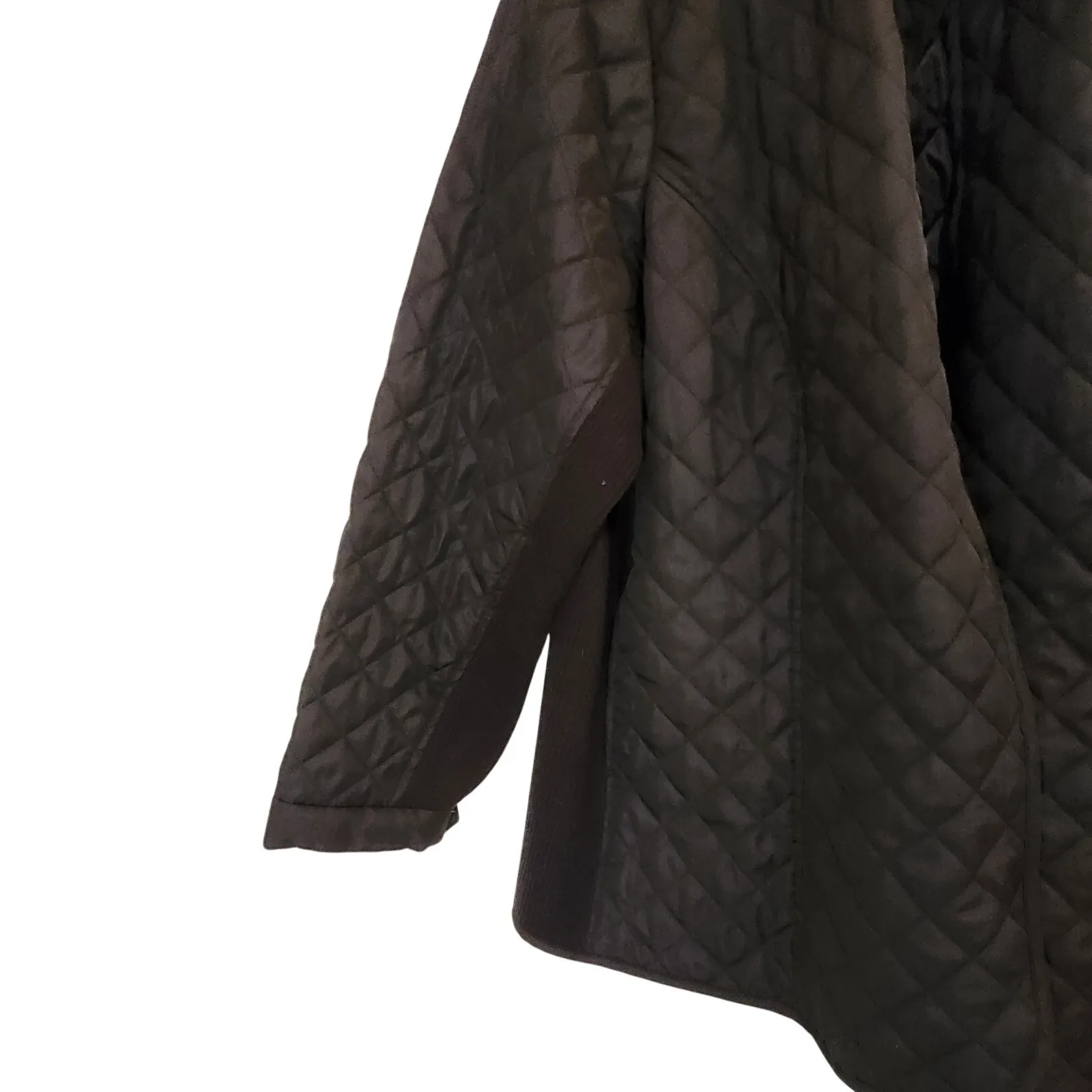 Woman Within Black Insulated Stand Collar Full Zip Quilted Jacket Size 26/28 - Image 6