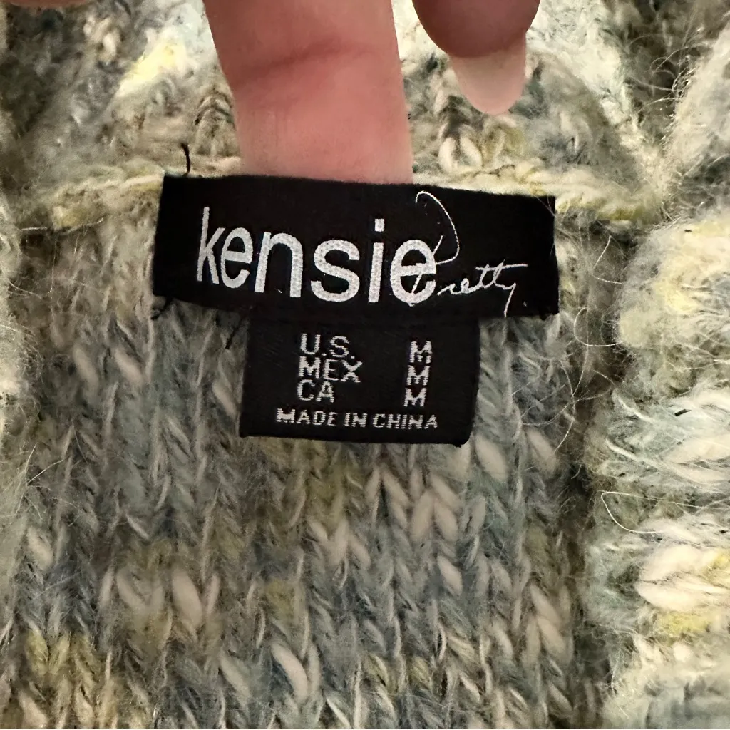 Kensie Alpaca Blend Off-Shoulder Cowl Neck Sweater Soft Melange Knit Size M - Image 9