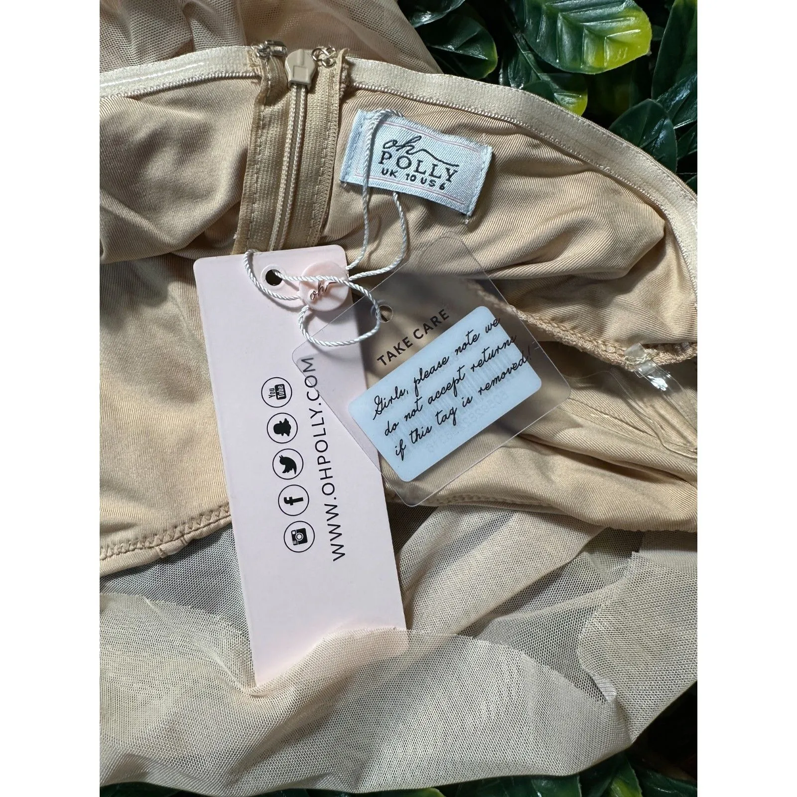 Oh Polly Cream Strapless Corset Bodycon BRIDAL Mini Dress Size 6 NWT - Image 3