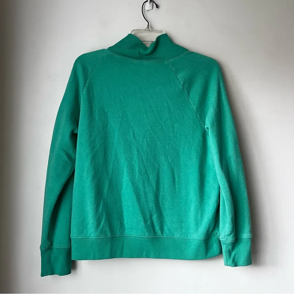 J. Crew Green Wide button-collar pullover sweatshirt in cloudspun fleece S - Image 5