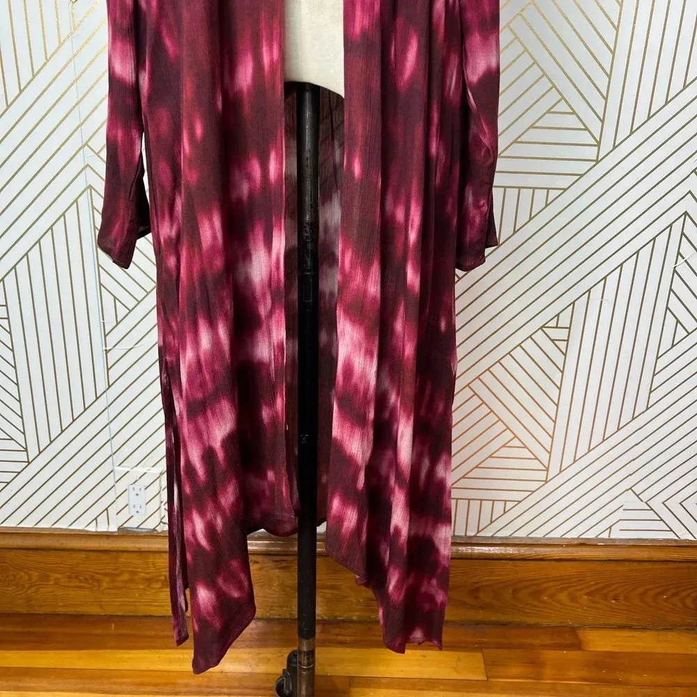 Torrid‎ Wine Tie Dye Gauze Long Kimono Plus Size 1X - Image 6