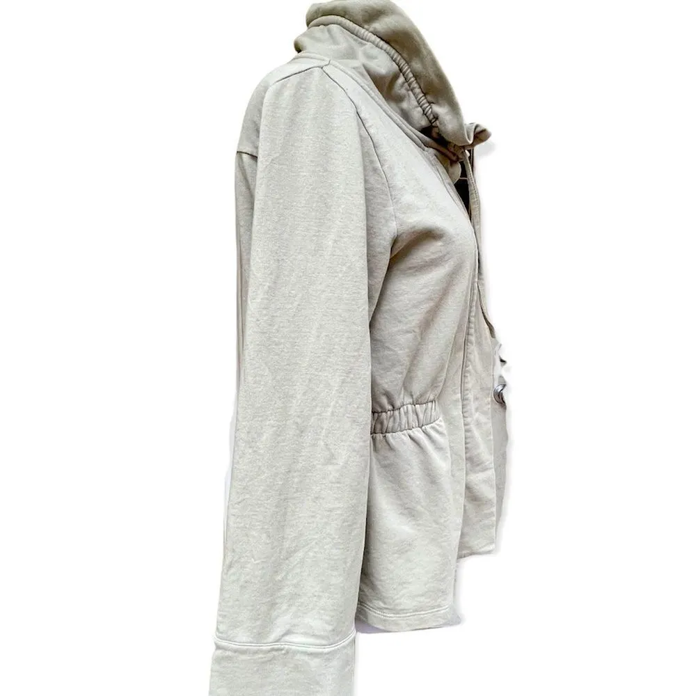 Lilla P lightweight sweater jacket ruffle collar pale green M Green Size M - Image 2