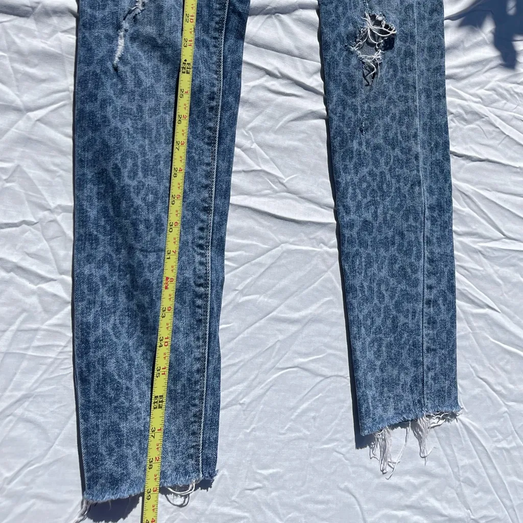 Lucky Brand Bridgette Skinny Jean Leopard Print Distressed Women’s Sz 8/29 - Image 7
