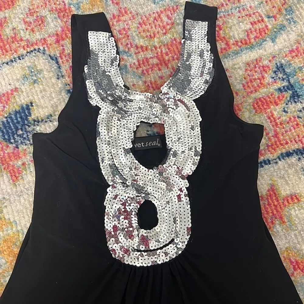 Wet Seal black sparkly dress size small - Image 2