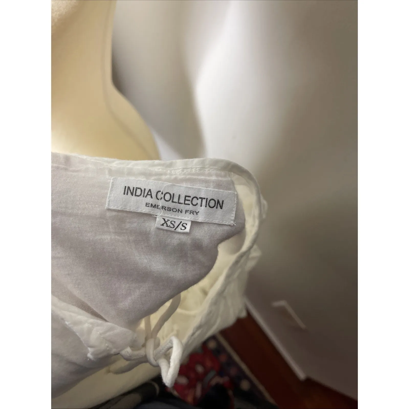 Emerson Fry India Collection Isla Dress in White Organic Cotton XS/S - Image 8