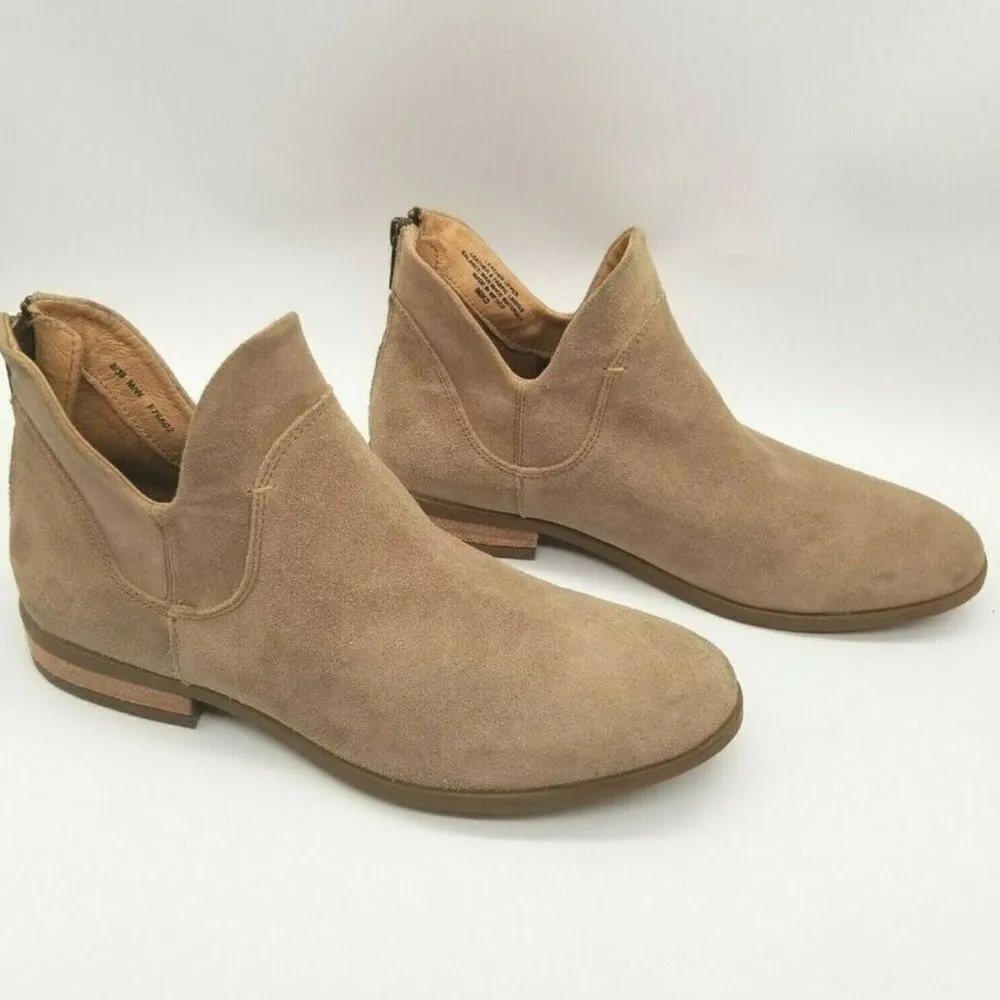 Born Arula F76602 Tan Leather Round Toe Bakc Zip Ankle Booties Size 7 B14B Tan - Image 2