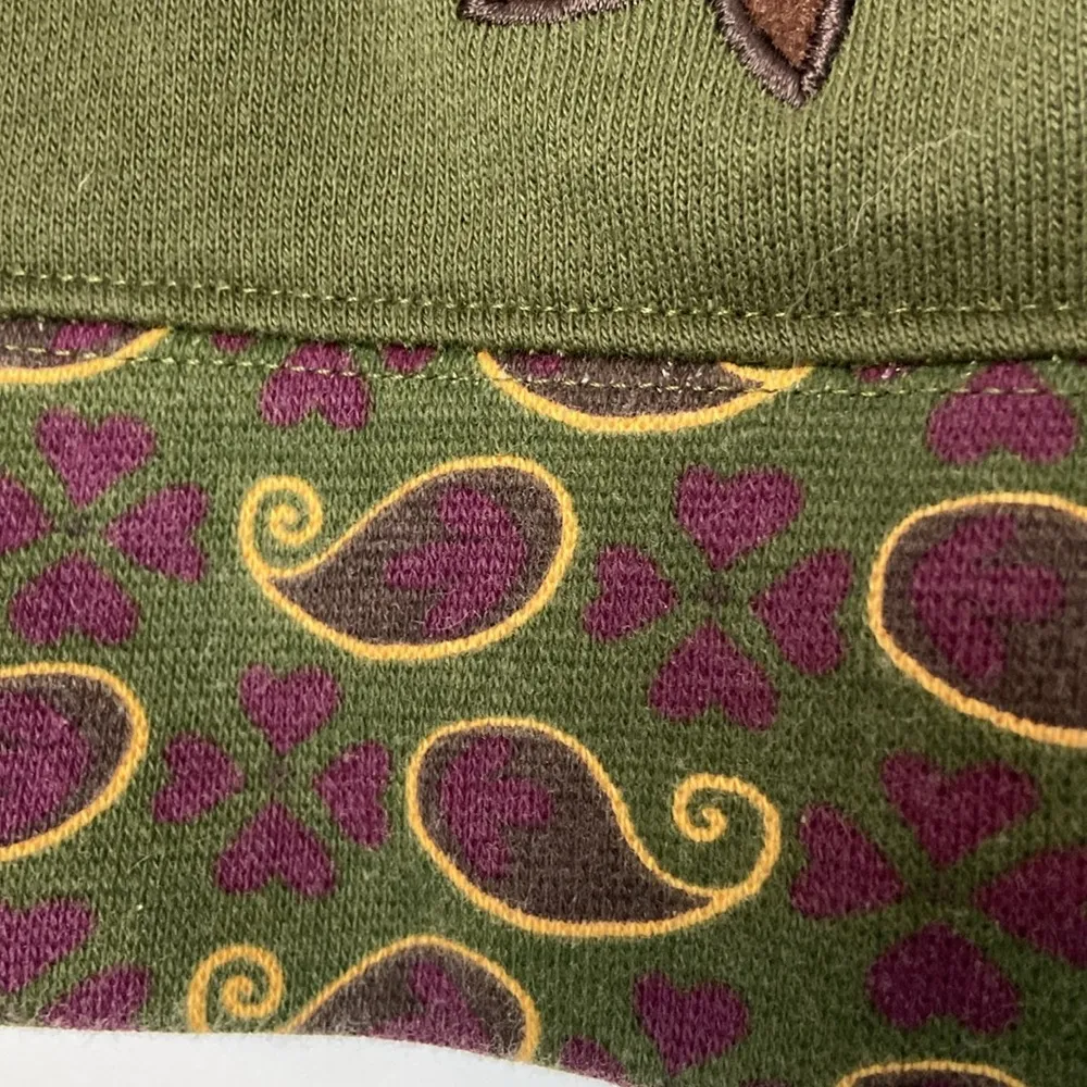 Breckenridge Zip Up Hoodie Embroidered Horse Print Paisley Preppy Farm Size L - Image 7