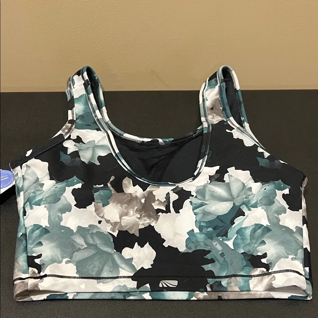 Marika | Floral Sports Bra | Size M Black Size M - Image 8