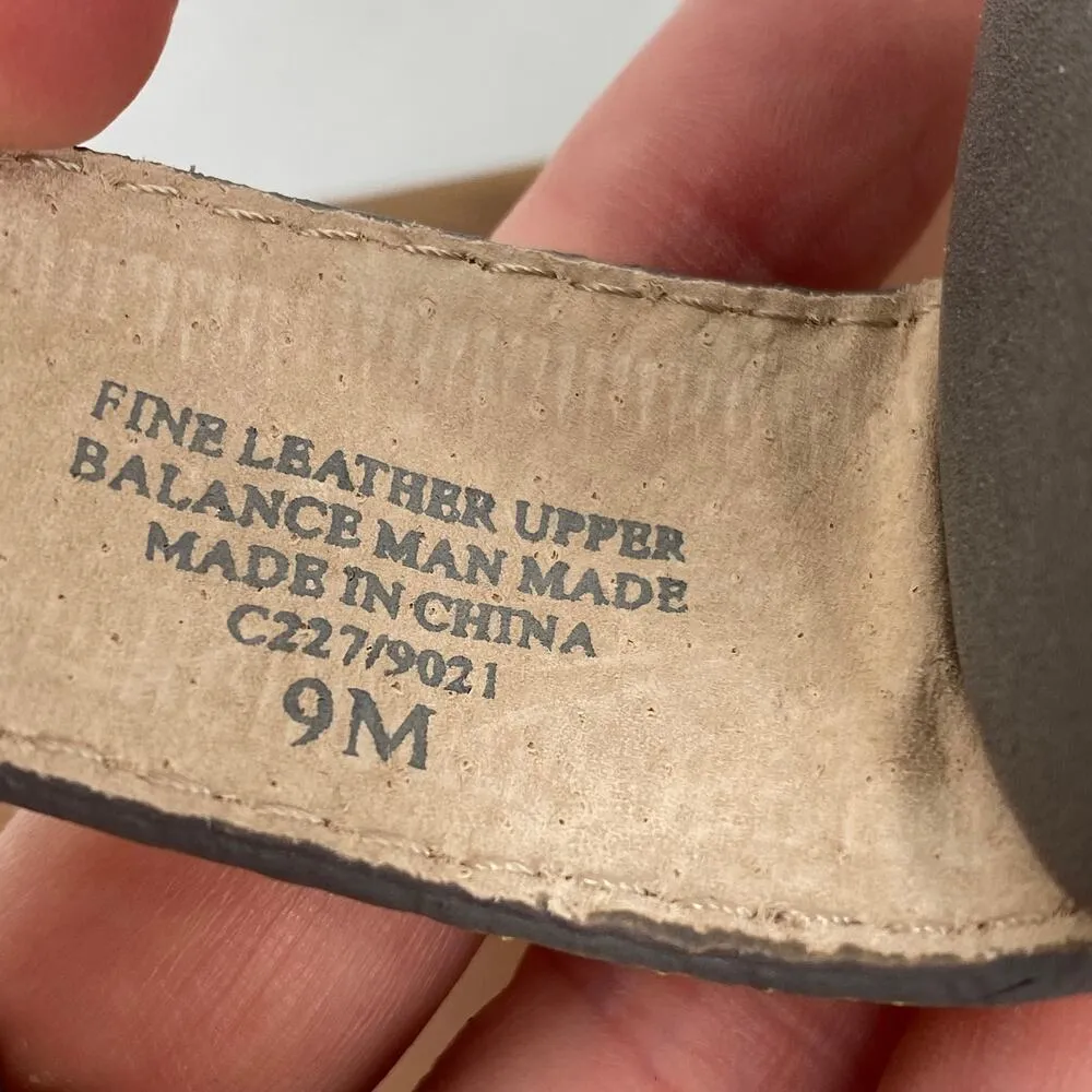 Splendid Leather Grey & Yellow Morocco Sandals Size 9 - Image 4