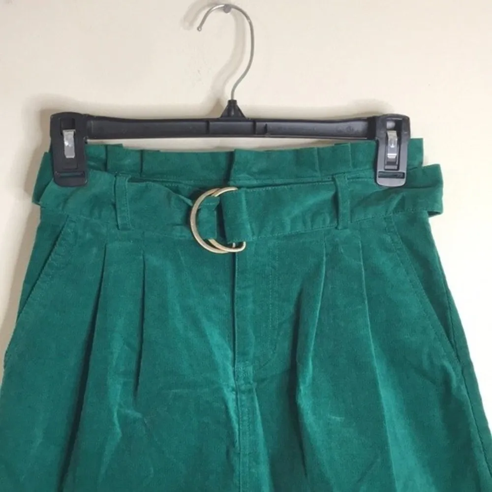 Forever 21 dark green faux suede mini skirt with belt size small cute y2k rave - Image 3