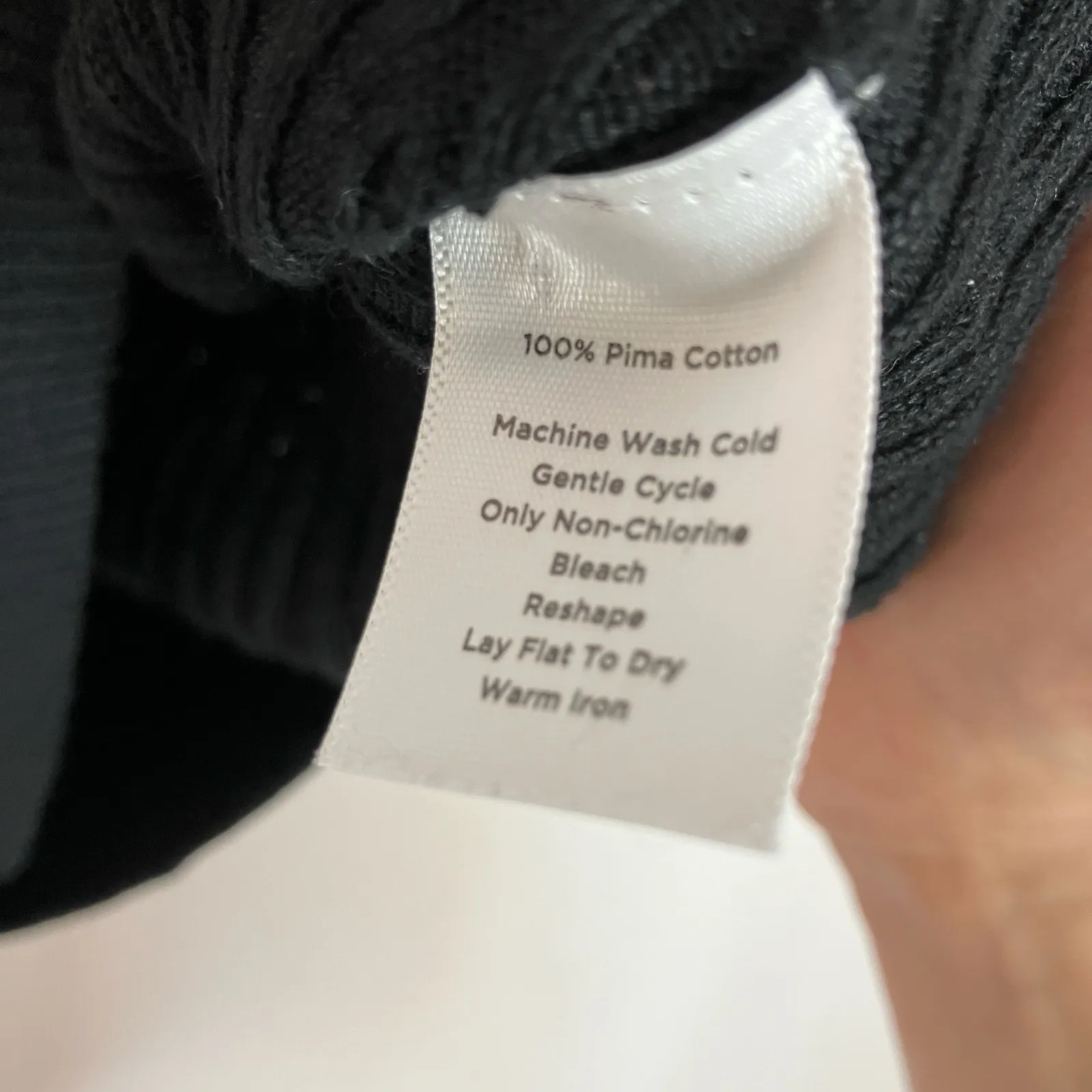 Talbots Petite | Black Pima Cotton 3/4 Sleeve Cable Knit Cardigan Sweater LP - Image 5