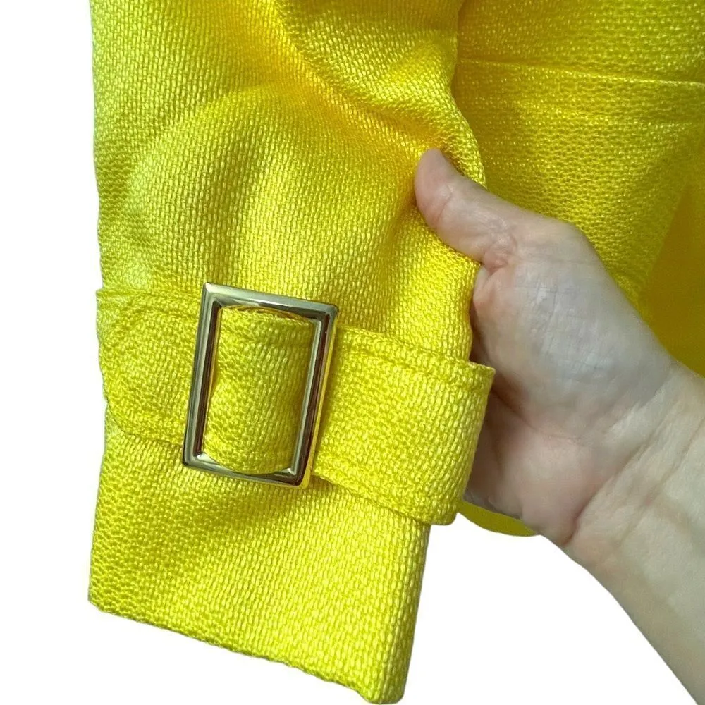 Tahari Double Breasted Button Down Jacket, Yellow - Image 3