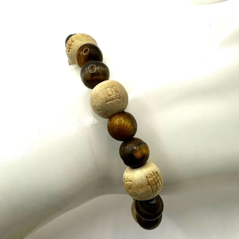 Karma bead tigers eye beaded bracelet - Image 5