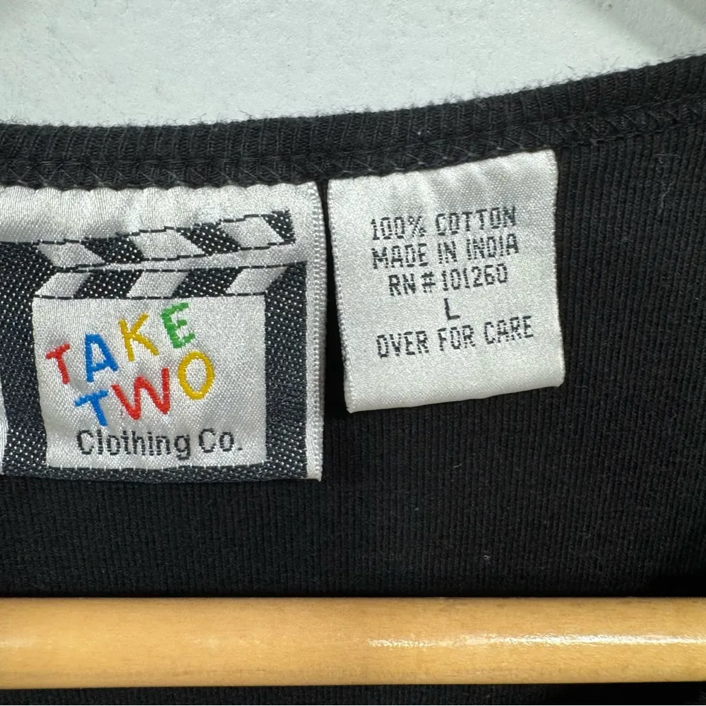 Rhinestone Merlot Wine Napa Valley Motif on Black 100% Cotton 3/4 Sleeve Top Size L - Image 5