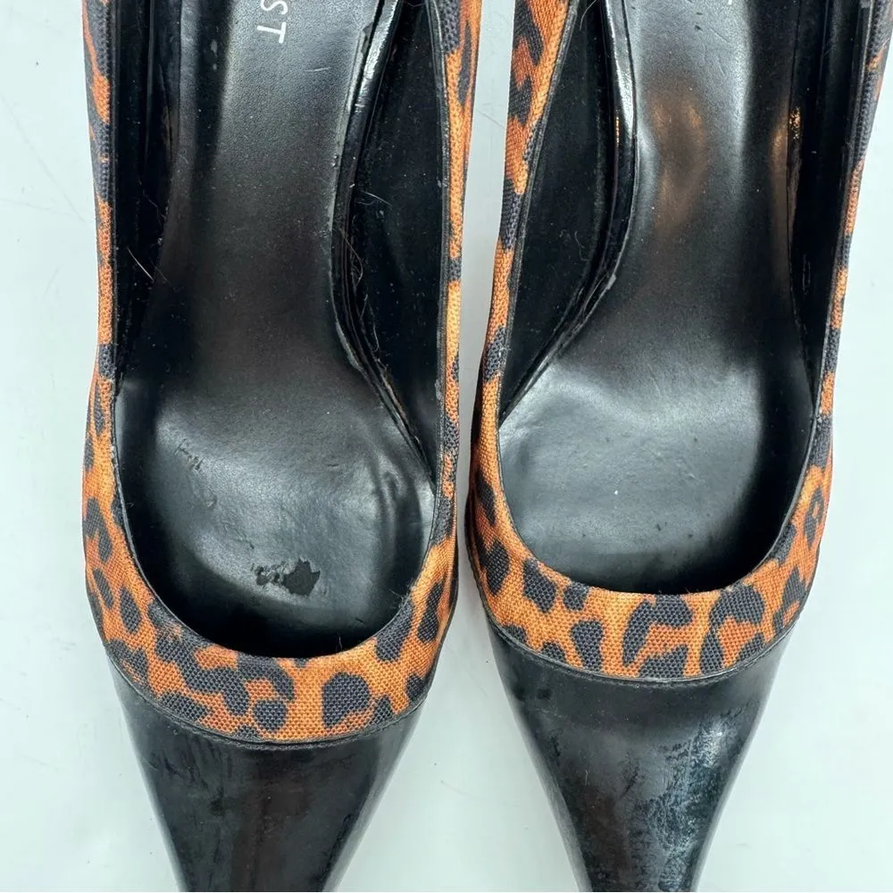 Nine West Leopard Heels Pointed Cap Toe Stiletto Patent Leather‎ Size 8.5 - Image 7