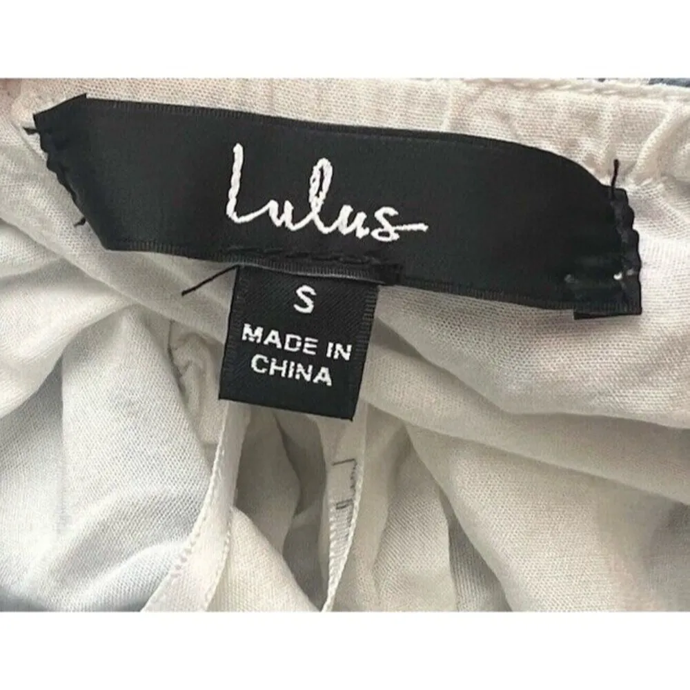 Lulu's My Love Story White Floral Print Tie-Back Maxi Tiered Dress Coastal Small - Image 10