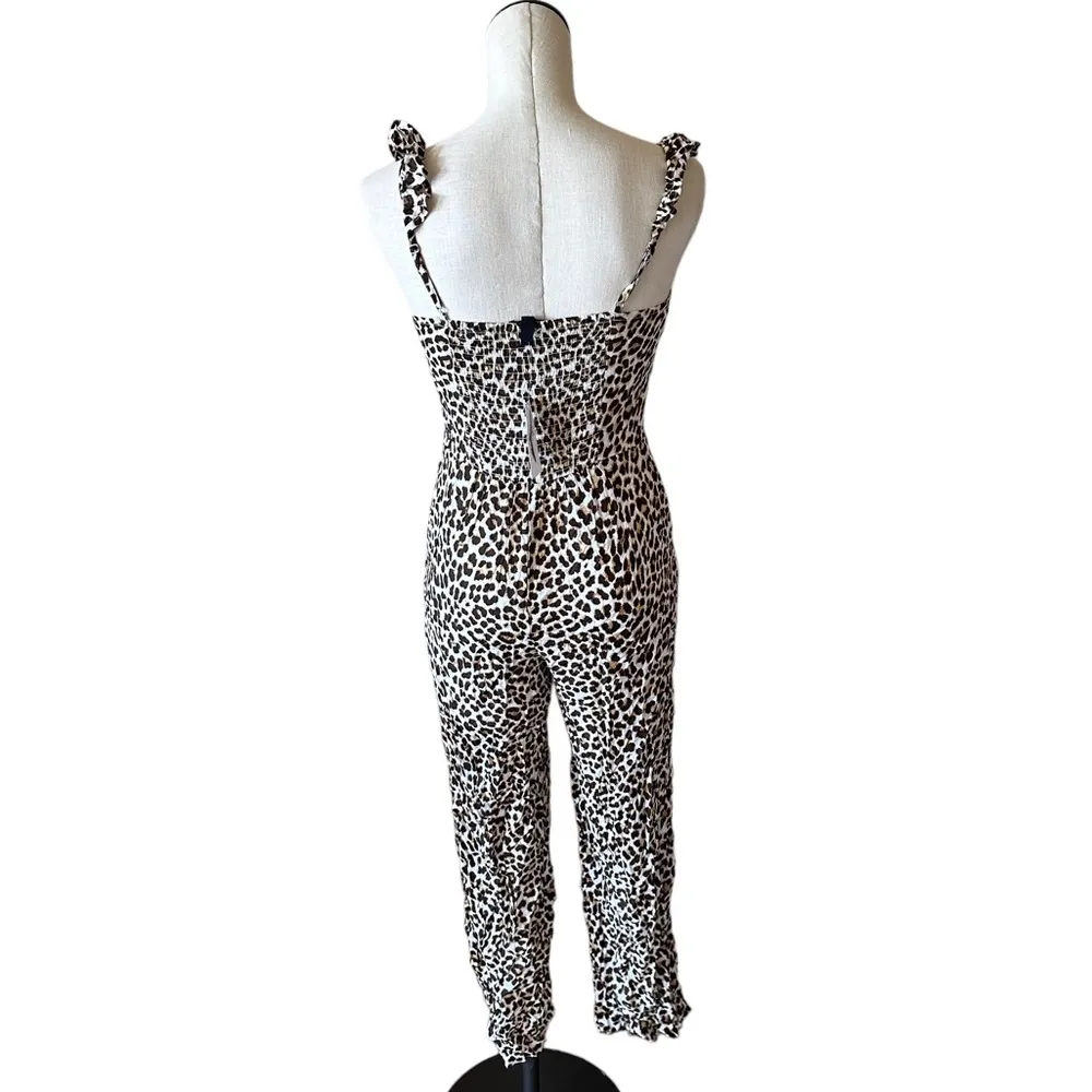 NWT Jessica Simpson Women's  Leopard Animal Print Wide Leg Martina Jumpsuit - Image 4
