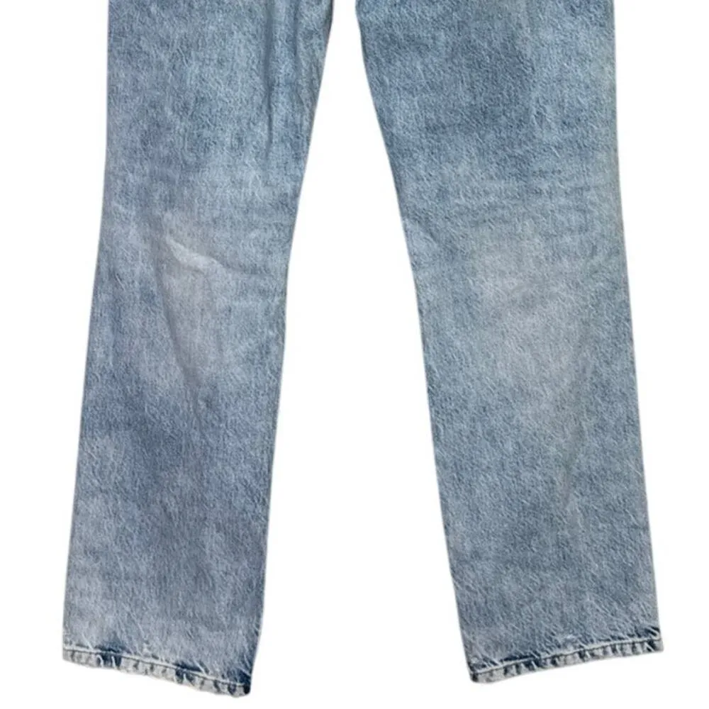 Zara The Truth Slim Distressed High Rise Relax Fit Straight Leg Jeans 10 Blue - Image 8