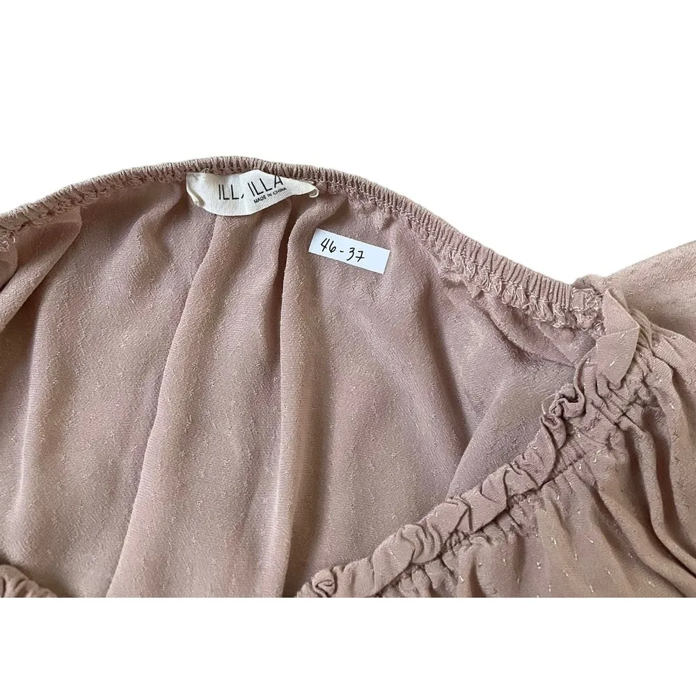 Illa Illa Blush Pink Long Sleeve Crop Top Women Size Small | 46-37 - Image 5