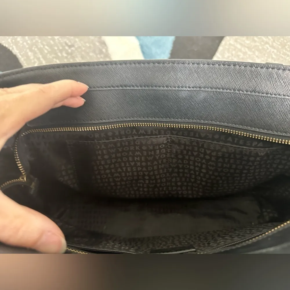 Kate Spade Black Leather Saffiano Tote Shoulder Bag‎ - Image 4