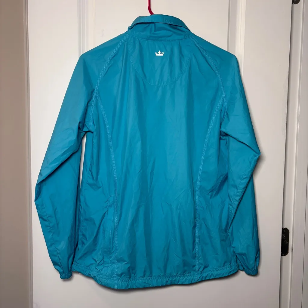 Women’s Peter Millar Teal Windbreaker Quarter Zip Jacket Size: S - Image 2