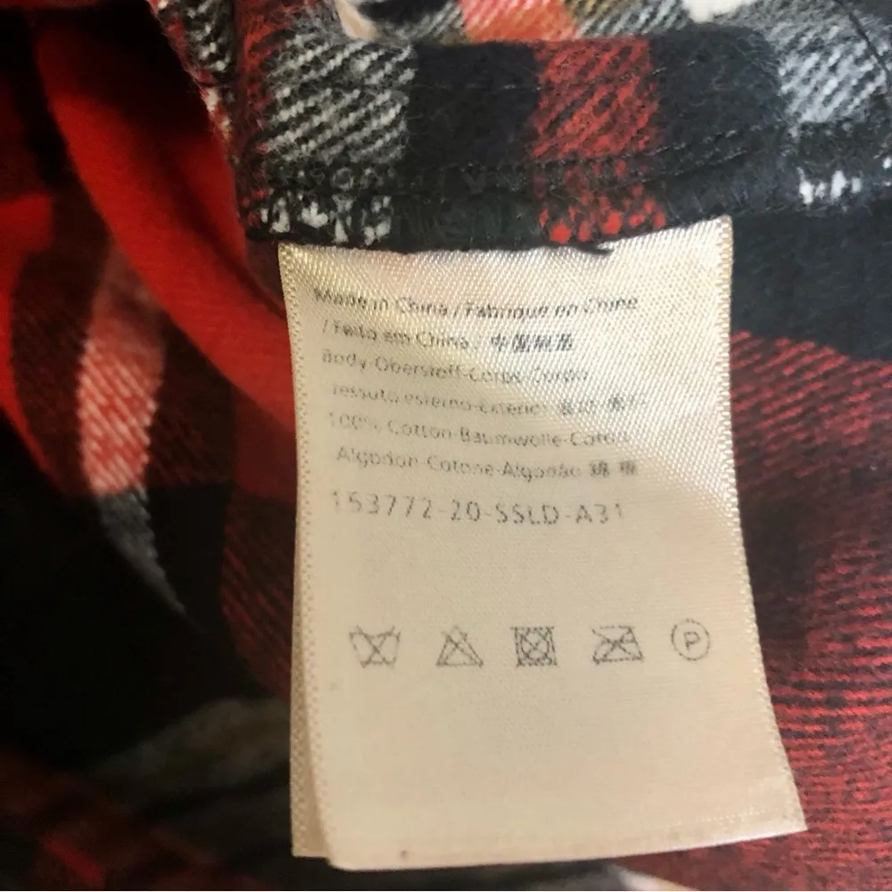 Scotch & Soda Plaid Shacket Oversized Button Down Shirt Jacket Red Black Grunge - Image 16