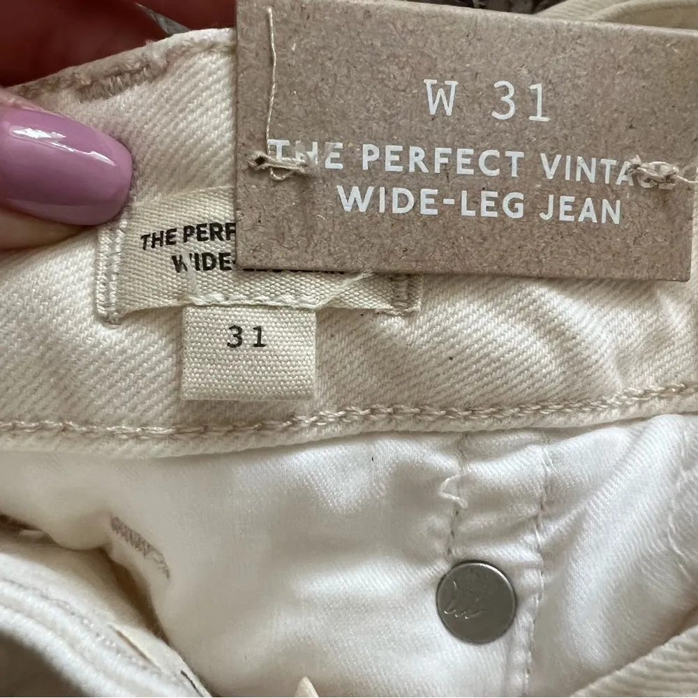 madewell THE PERFECT VINTAGE WIDE-LEG JEANS size 31 white ivory - Image 7