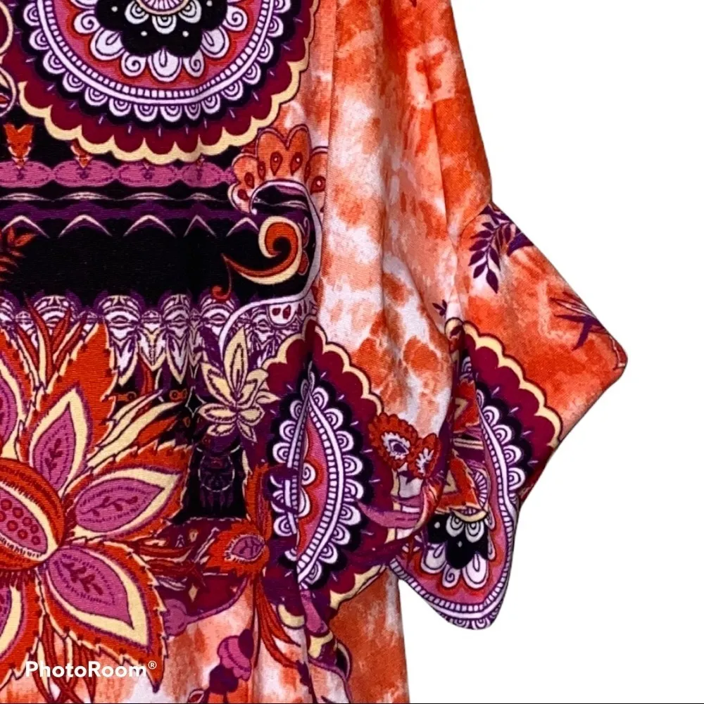 Honey & Lace M womens Tustin tunic orange purple Size M - Image 2