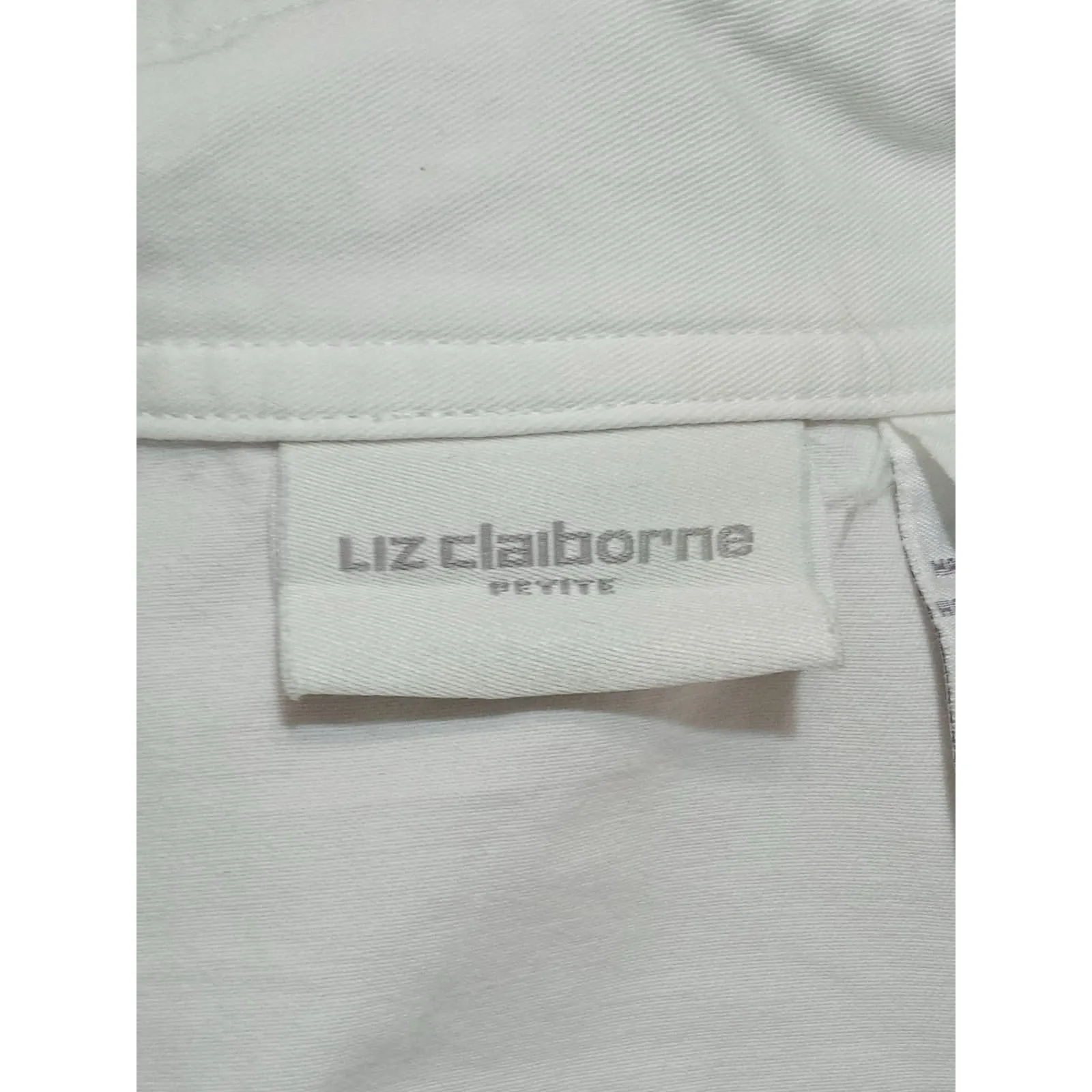 Liz Claiborne Denim Jacket Straps White Button Closure White Size Small Petite - Image 13