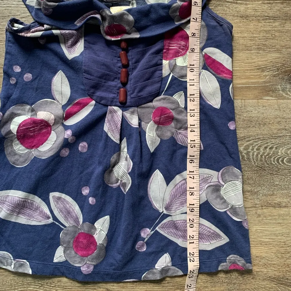 Ric Rac Floral Purple Tank Top XS Blue - Image 6