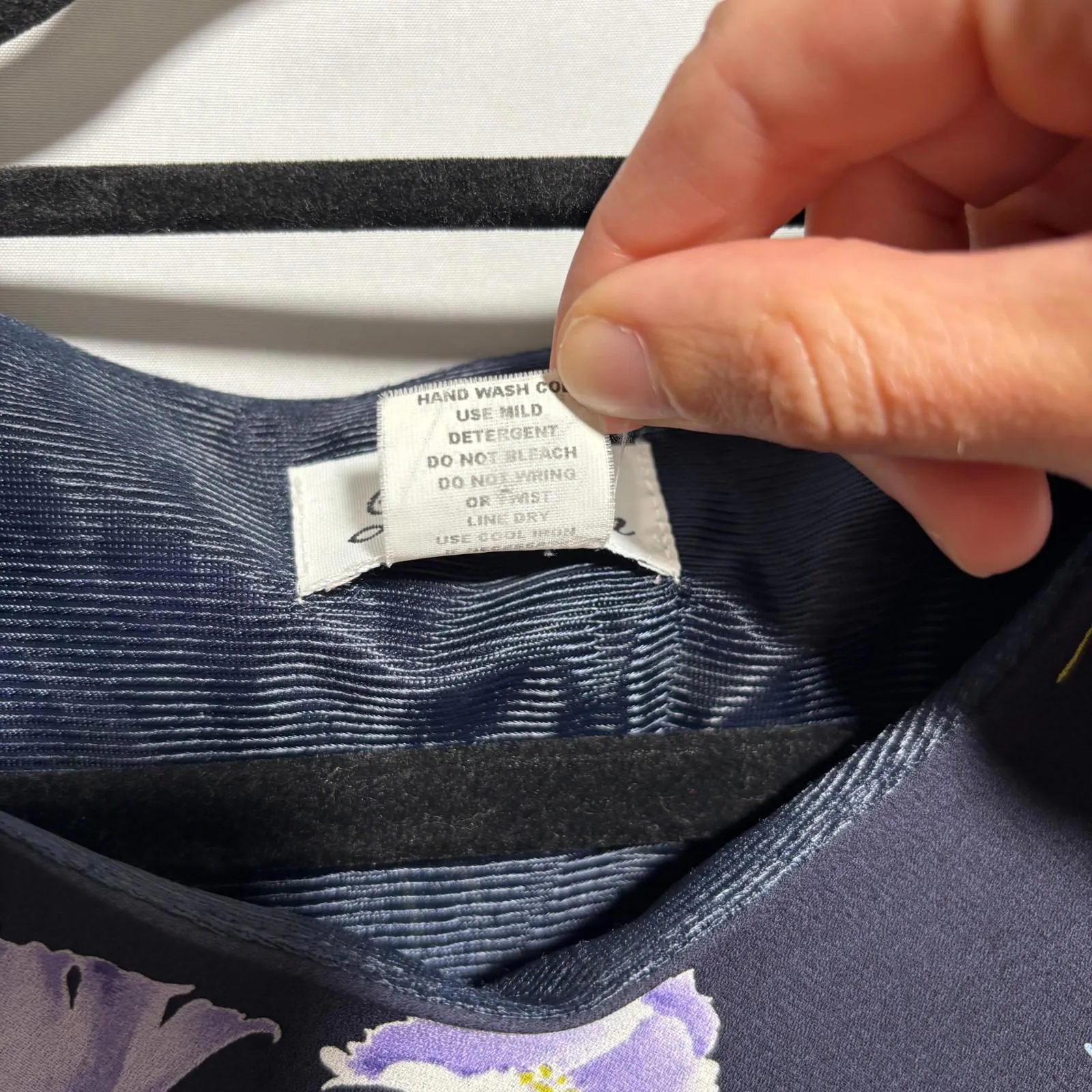 VTG Navy Blue Floral Midi Dress Fairy‎ Grunge Whimsigoth 80s 90s Short Sleeve S - Image 4