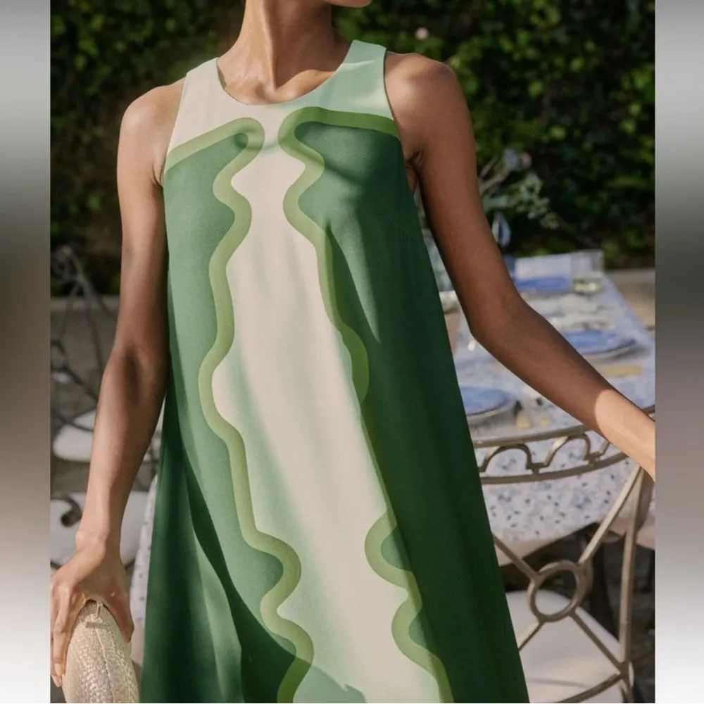 Tuckernuck Sea Grove Portia Dress XXS Designer Boho Chic Green Wedding Guest - Image 3