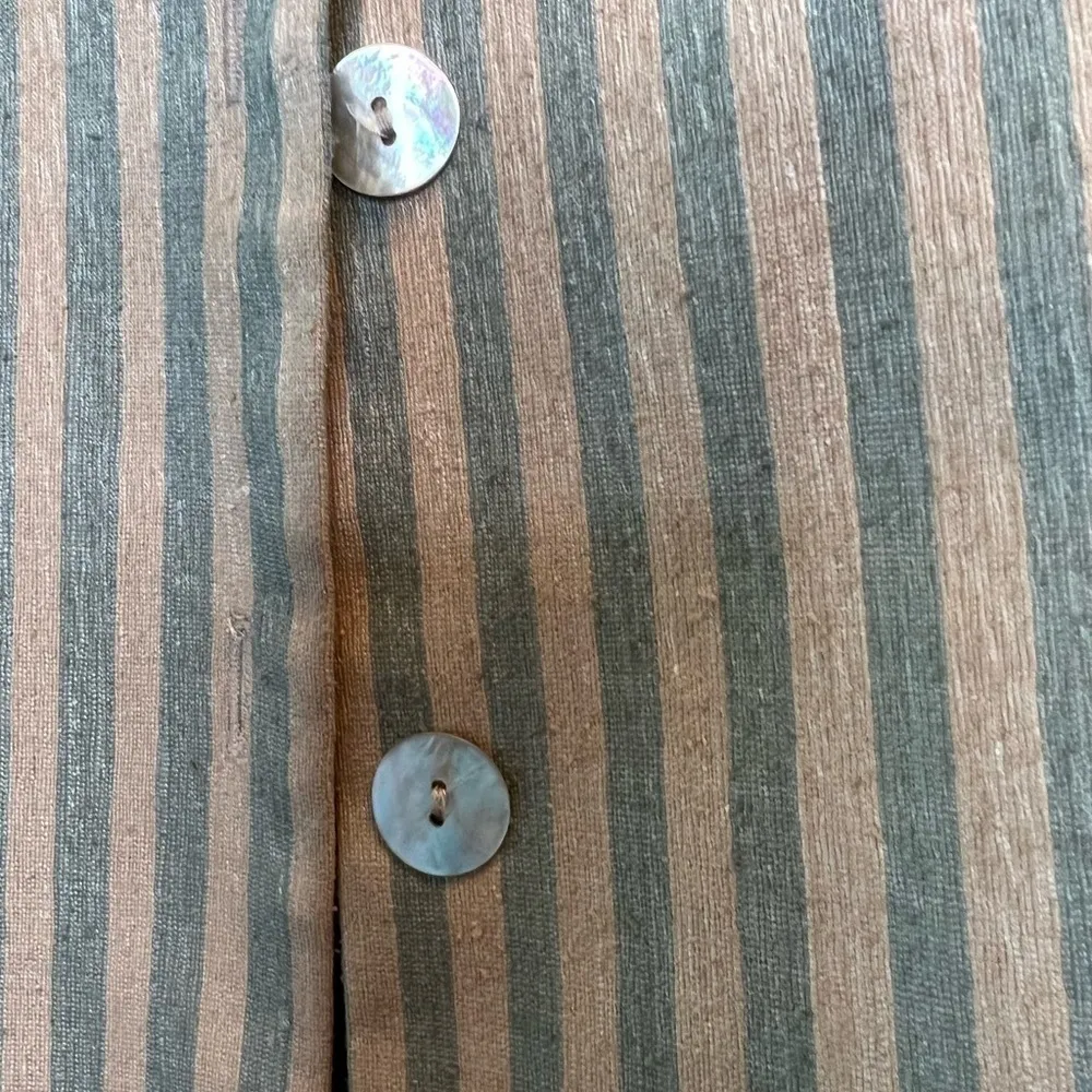 Vintage Brownstone Studio 2 piece 90s skirt business suit 100% silk size 8 P Blue - Image 3